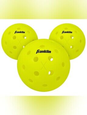 Franklin Sports X-40 Outdoor Pickleballs - Official Size - Yellow - 3 Pack